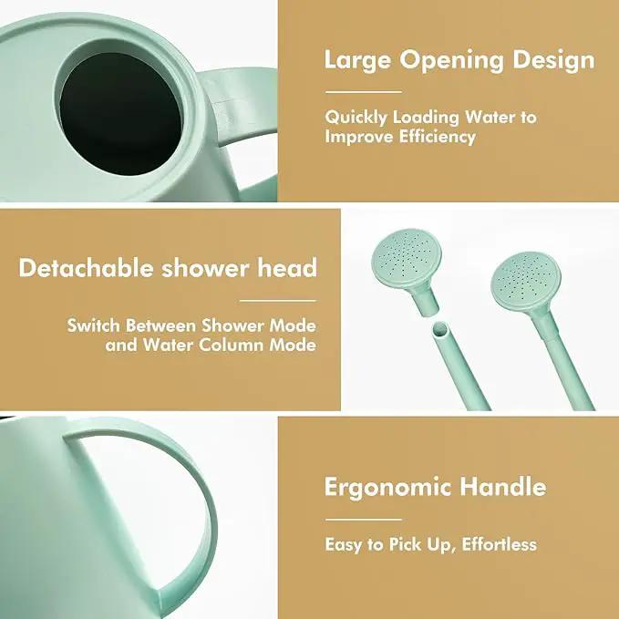 Watering Can for Indoor Outdoor Plants, Modern Small Watering Cans with Removable Nozzle, Long Spout Watering Can for Indoor Bonsai Plants Garden Flowers 1/2 Gallon 1.8L 60OZ (Green) by GreenHaven Gardens