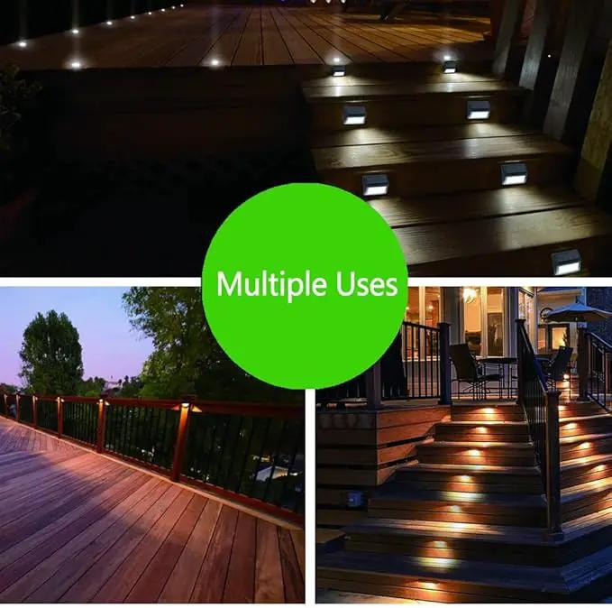 Solar Lights Outdoor, Waterproof Solar Powered Deck Step Lights for Patio Garden Backyard Garage Driveway Pathway Outside Wall Lighting (Cool White/4 Pack) by GreenHaven Gardens