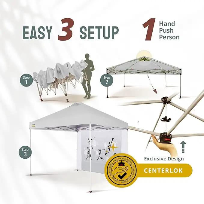 CROWN SHADES 10x10 Pop Up Canopy Tent with Game Netting - Beach Tent with One Push Setup - Outdoor Sun Shade for Events, Parties, Camping with STO-N-Go Cover Bag, Silver Coated Top, White by GreenHaven Gardens