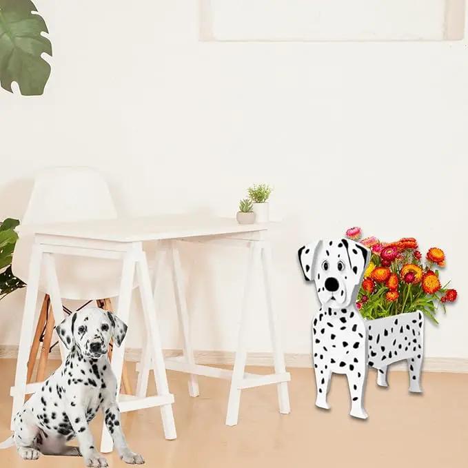 Dalmatian Dog Planter Plant Pots,Cute Garden Dog Flower Planter,Dog Planters Birthday Gifts for Women,Office,Indoor/Outdoor Decor（9.45 * 5.91 * 13.35in） by GreenHaven Gardens