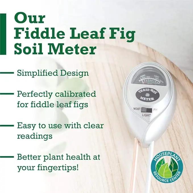 Houseplant Resource Center Fiddle Leaf Fig 3-in-1 Soil Moisture Meter for Plants – Best Indoor Plant Water Meter for Potted Houseplants - Light & Moisture Sensor Probe for Optimal Growth by GreenHaven Gardens