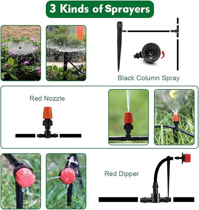 Garden Irrigation Kit,131ft 1/4" Drip Irrigation Kit Garden Irrigation System with Adjustable Nozzle Dripper Automatic Irrigation Equipment Set for Garden,Greenhouse, Patio,Lawn by GreenHaven Gardens