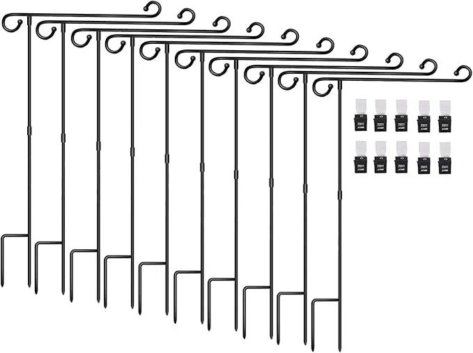 Garden Flag Stand Holder 10 Pack Garden Flag holder for 12 x 18 Inches Flags with Anti-Wind Clip for Outdoor Garden Yard Lawn by GreenHaven Gardens