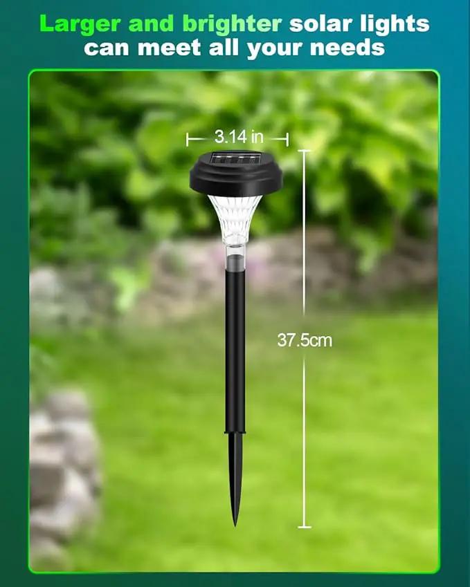 Solar Pathway Lights 12 Pack, Outdoor Solar Garden Yard Light RGB Color Changing+Warm White IP67 Waterproof, Solar Powered Garden Lights for Walkway Yard Backyard Lawn Landscape by GreenHaven Gardens