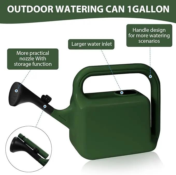 Outdoor Watering Can for Plants Indoor Watering Can for Houseplants 3/4 Gallon 3L (Green) by GreenHaven Gardens