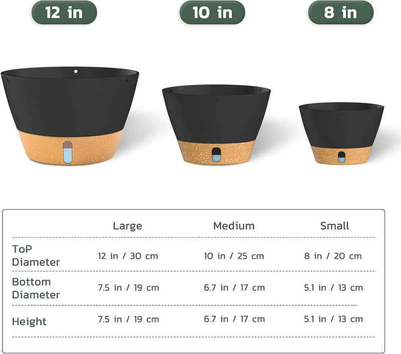 ZMTECH 12 Inch Hanging Planters for Indoor, 2 Pack Self Watering Plant Pot for Outdoor Garden Porch, Large Hanging Baskets with Visible Water Level and Chain(12Inch, Gray) by GreenHaven Gardens