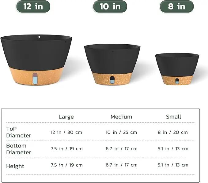 ZMTECH Hanging Planters for Indoor Plants Set of 2 Self Watering Hanging Pots Hanging Baskets Hanging Flower Pots for Outdoor Hanging Plants(10 Inch, Gray) by GreenHaven Gardens
