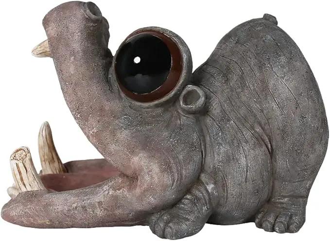 Decorative Hippo Gutter Downspout Extension Outdoor Statues Sculpture Garden Decoration Rain Gutter Guardian Downspout Diverter Splash Block Gutter Extender Decor for Patio Yard Lawn by GreenHaven Gardens