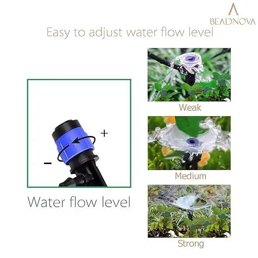 BEADNOVA Drip Irrigation Spray Emitters 50pcs Drip Emitters for 1/4 Inch with Straight Coupling Full Circle Micro Sprinkler Adjustable Irrigation Drippers for Drip Irrigation Parts Garden Patio Lawn by GreenHaven Gardens