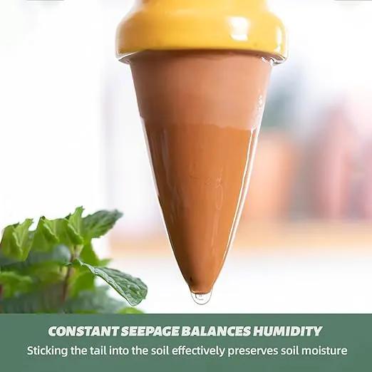 8 Pack Terracotta Watering Spikes, Vacation Self-Watering Planters Devices - Continuous Moisture with Slow Release Watering System - Perfect for Indoor Outdoor Plants (Big head-2pc) by GreenHaven Gardens