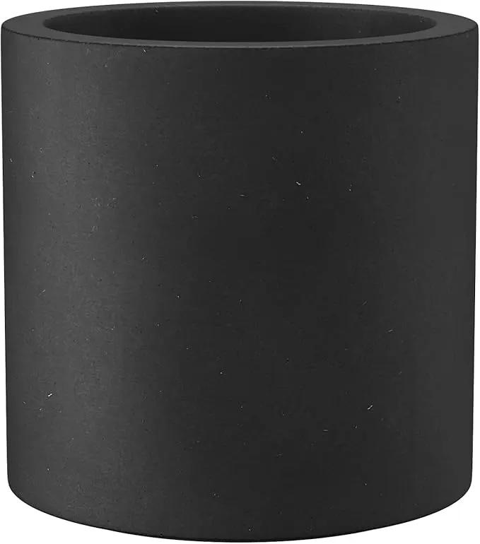 Kante 12.6" Dia Round Concrete Planter, Modern Style Large Cylindrical Plant Pot with Drainage Hole and Rubber Plug for Indoor Outdoor Patio, Black by GreenHaven Gardens