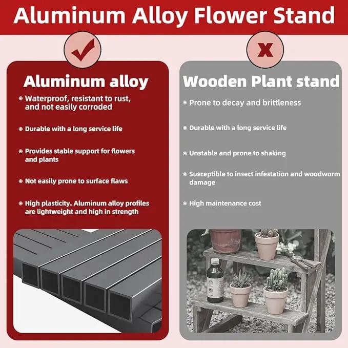 Versatile 3-Tier Metal Plant Stand, Ladder Designed, Heavy-Duty Utility Storage Rack for Indoor & Outdoor Use, Decorative Plant Display for Home, Garden, Patio, and Balcony. by GreenHaven Gardens