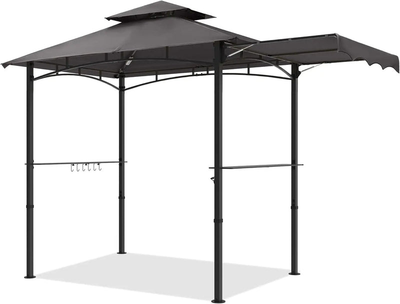 MASTERCANOPY 11 x 5 Grill Gazebo with Extra Side Awning Outdoor BBQ Gazebo with 2 LED Lights for Patio Party Backyard Picnic(Dark Gray) by GreenHaven Gardens