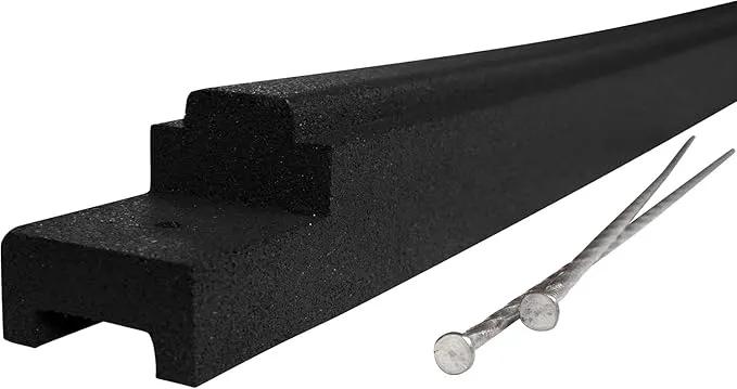 Playsafer Rubber Playground Border Edging Kit, 6' Flexible Heavy Duty Rubber Interlocking Playground Timber, No Dig Easy to Install (Black, 8 Pack) by GreenHaven Gardens