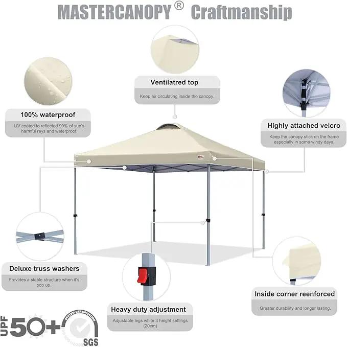 MASTERCANOPY Durable Pop-up Canopy Tent with Roller Bag (8x8, Beige) by GreenHaven Gardens