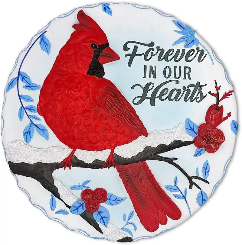 Elegant Resin Stepping Stone, Outdoor Garden Pathway Decoration (Forever in Our Hearts Cardinal Stepping Stone, 9.5" Winter Garden Decorative Resin Figurine) by GreenHaven Gardens