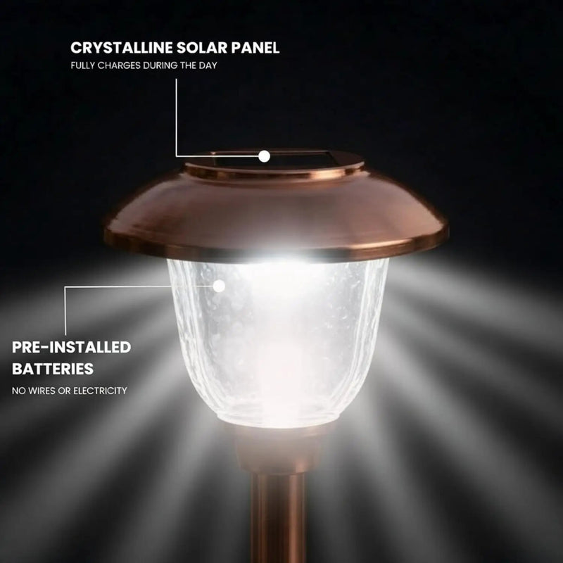 Energizer 8 Pack Color On Demand Solar Pathway Lights Outdoor-Stainless Steel(5 Colors) by Outdoor Solar Outlet