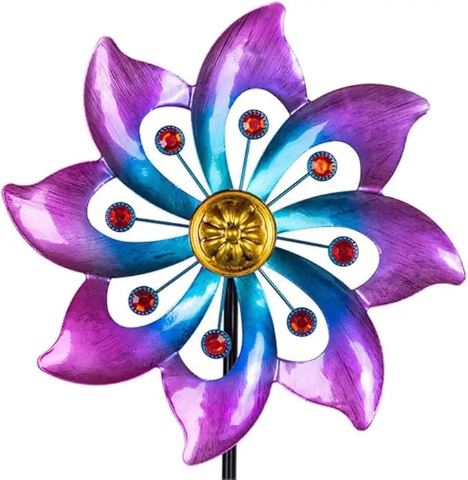 VEWOGARDEN Small Wind Spinners for Yard and Garden, Waterproof Metal Pinwheels Wind Spinners Outdoor Decor (Blue and Pink) by GreenHaven Gardens