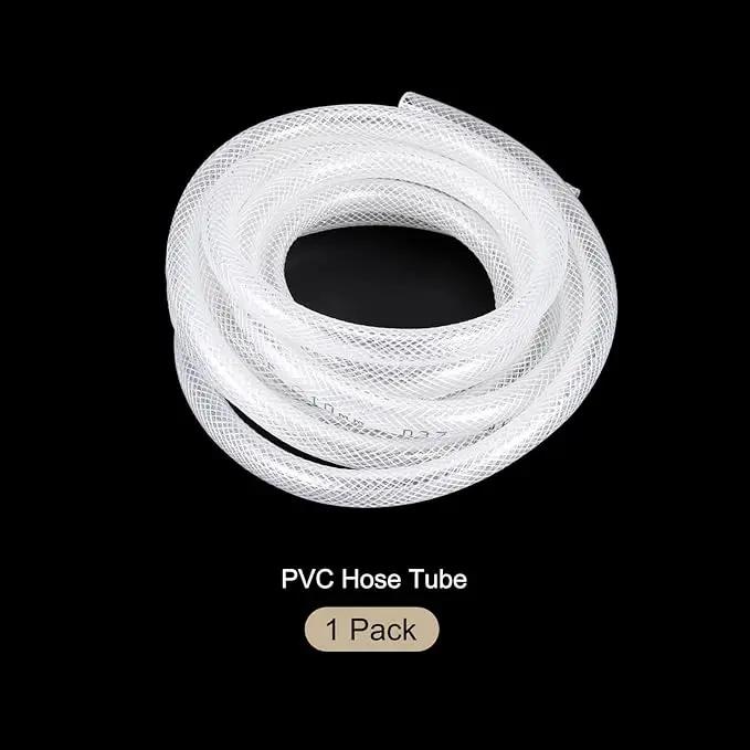 3/8" x 1/2" Braided Clear Plastic PVC Tubing 10ft High Pressure Flexible Reinforced Vinyl Tube, [for Garden Irrigation, Water Hose, Fish Tank, Water Transfer] - 9.5x12.7mm by GreenHaven Gardens