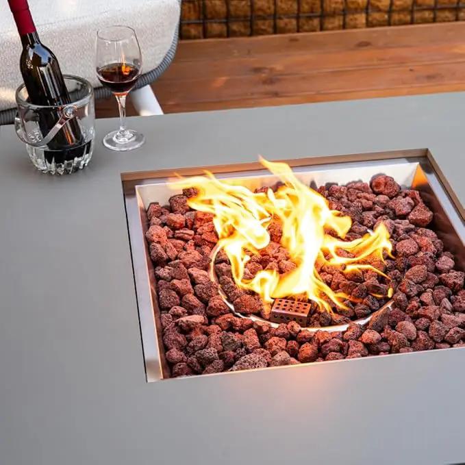 Ashton 36” Propane Fire Pit Smokeless Firepit Outdoor Gas Fire Pit for Outside Patio Firepit Table Includes Rain Cover Converter Kit Lava Rocks Lid CSA Certified by GreenHaven Gardens