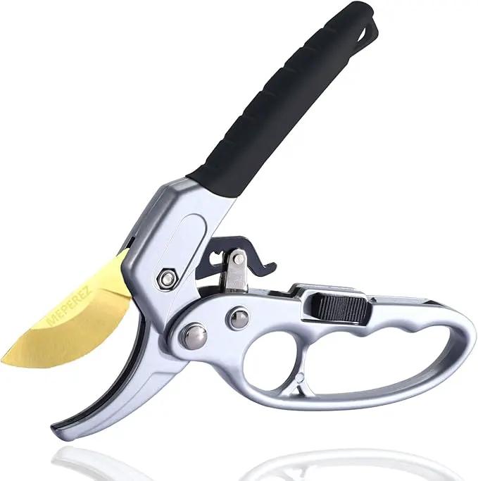 Titanium Garden Clippers, Premium Germany Pruners, Work 3 Times Easier, Professional Pruning Shears, Cutting Rose, Flower, Hedge, Stem, Sharp Gardening Scissors, Arthritis Weak Hand Snips by GreenHaven Gardens