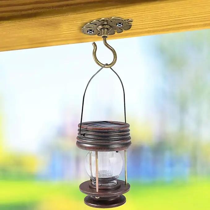 Dolibest Wall Mount Ceiling Hooks,Plant Hooks for Ceiling Metal Plant Bracket Iron Wall Mount Lanterns Hangers Hooks for Hanging Plants Lights, Outdoor Wire, Fairy Lights, Wind Chimes, Bronze(2PCS) by GreenHaven Gardens