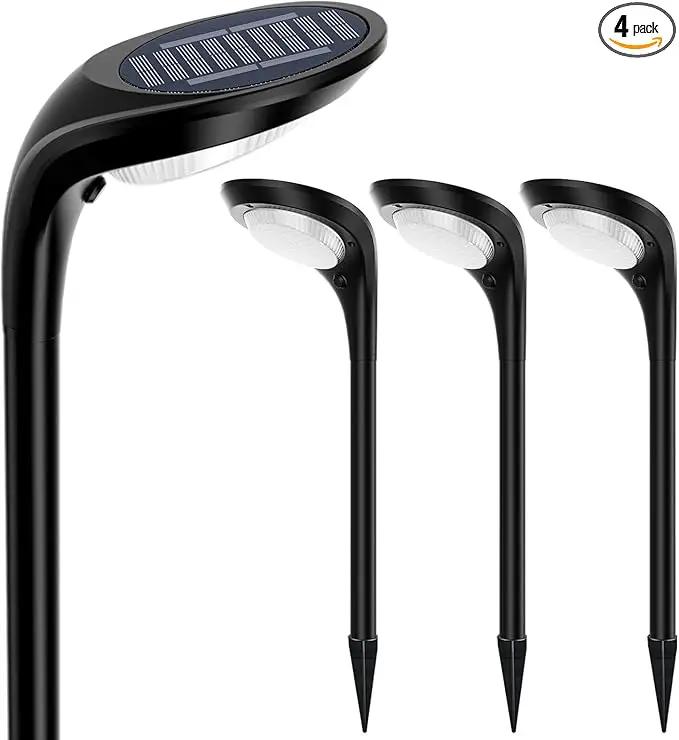 JSOT Solar Pathway Lights- 4 Pack Solar Outdoor Lights Waterproof Landscape Lighting Outdoor for Outside Garden Yard Backyard Driveway Walkway, Cool Light & Warm Light by GreenHaven Gardens