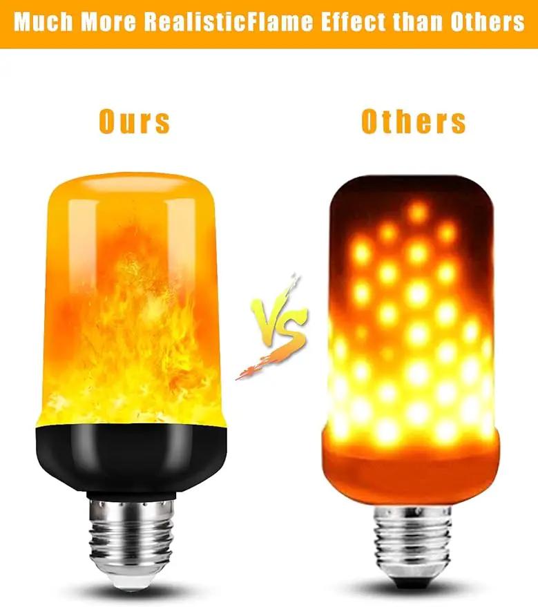 Hompavo 【Upgraded】 LED Flame Light Bulbs, 4 Modes Flickering Light Bulbs with Upside Down Effect, E26/E27 Flame Bulb for Halloween Christmas Party Patio Porch Home Indoor & Outdoor Decorations - 2 by GreenHaven Gardens