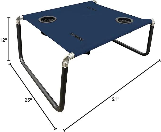 Neso Portable Beach Table with Cup Holders, Cell Phone Pockets, Lightweight for Picnics and Parks (Navy) by GreenHaven Gardens