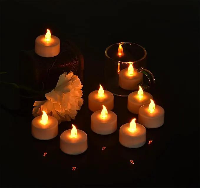 Tea Light Candles with Remote Control,24pack Flickering Flameless LED Candle,Long Lasting 400+Hours,Battery Operated with Timer for Home Decoration Seasonal &Festival Celebration WarmYellow by GreenHaven Gardens