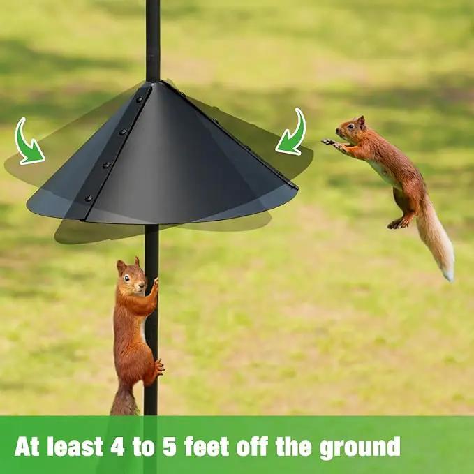 ERYTLLY Bird House Pole 80 Inch Bird Feeder Pole with Squirrel Baffle and 2 Hooks - Heavy Duty Bluebird Feeder Support Rod Stand Set for Outside, Yard, Garden by GreenHaven Gardens