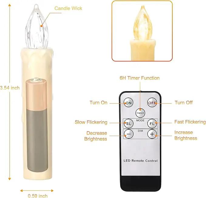 Flickering Flameless Window Candle LED Christmas Tree Candle Lights Warm White Battery Operated Electric Taper Candles with Remote Perfect for Home Garden Wedding Parties Decor (12 PCS,Ivory) by GreenHaven Gardens