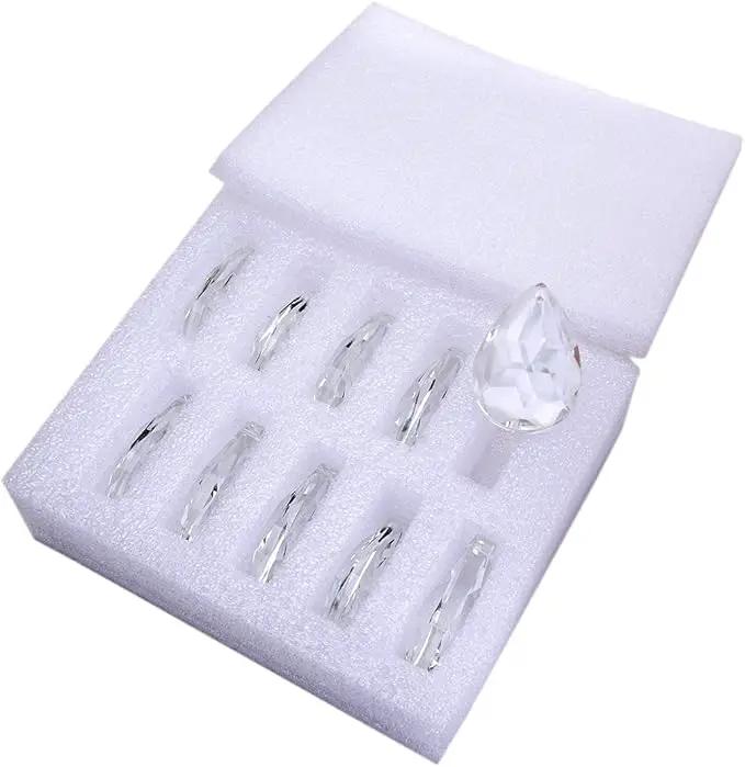 H&D 10pcs 50mm Chandelier Crystal Prisms Pendants - Clear Crystal Teardrops Parts by GreenHaven Gardens
