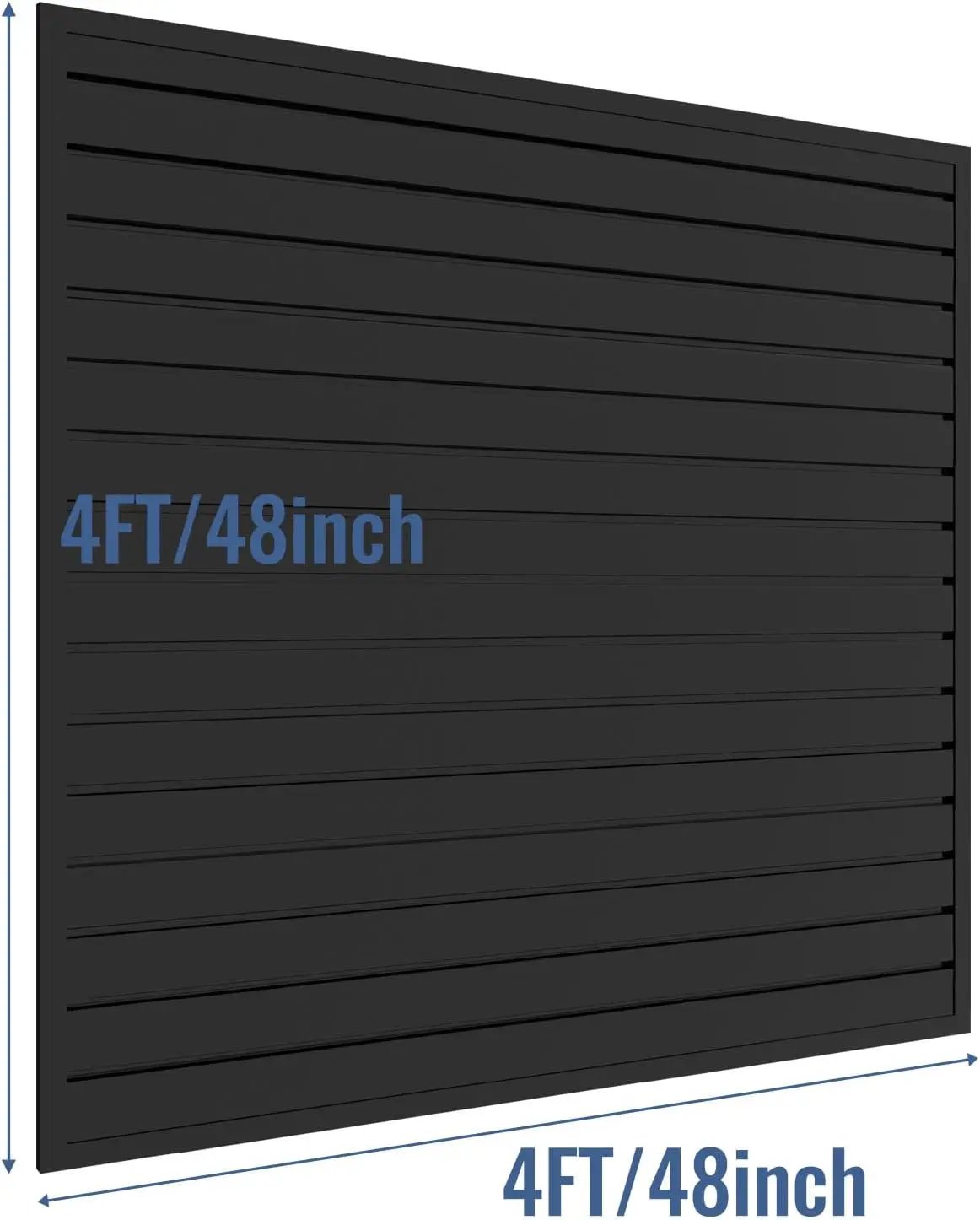 Slatwall Panel Garage Organizer PVC Slatwall Heavy Duty Wall Mounted Rack, Interlocking Slat Wall Panels for Tool Organization Peg Board(Black 4 x 4 ft) by GreenHaven Gardens