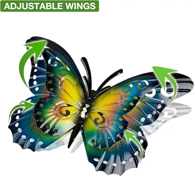 Metal Butterfly Wall Decor-6.5" Outdoor Fence Wall Art Decor Suitable for Garden Patio Balcony by GreenHaven Gardens