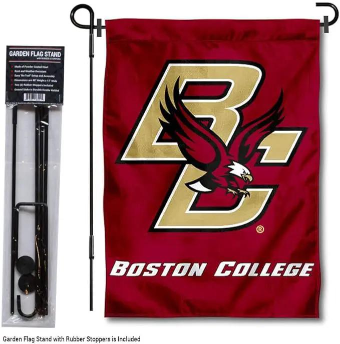 College Flags & Banners Co. Boston College Eagles Garden Flag with Stand Holder by GreenHaven Gardens