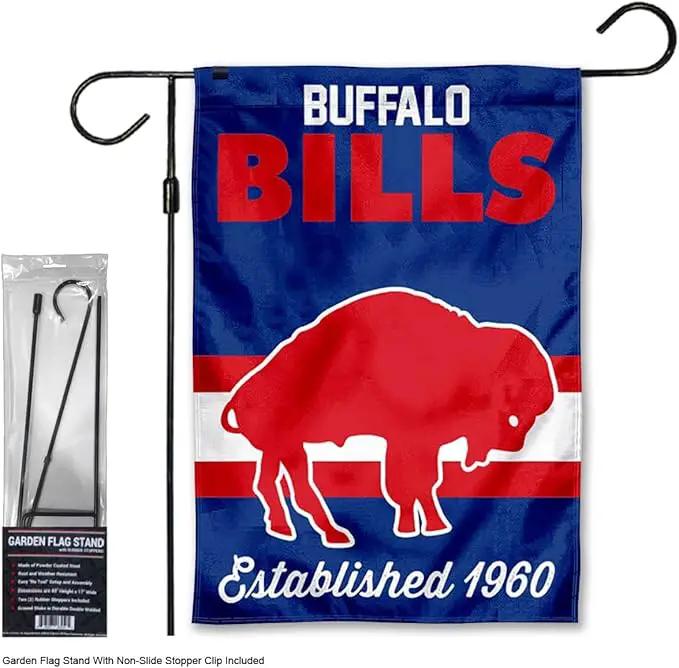 WinCraft Bills Retro Garden Flag and Stand Pole Holder Mount by GreenHaven Gardens