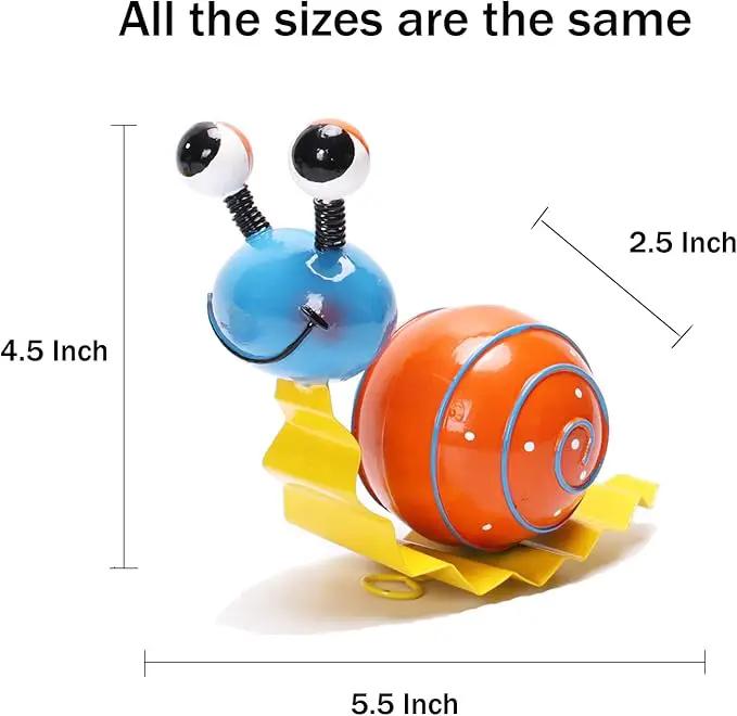 Metal Garden Decor Cute Snail Yard Art Outdoor Lawn Patio Ornament Fence Decorations for Outside - Set of 2(Yellow,Orange) by GreenHaven Gardens
