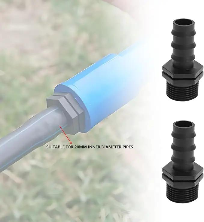 SING F LTD 20pcs 20mm to 3/4 Inch Couplings Irrigation Hose Connector Garden Hose Connector Kit Barb Connector for Drip Irrigation System Garden Pipe Fitting by GreenHaven Gardens