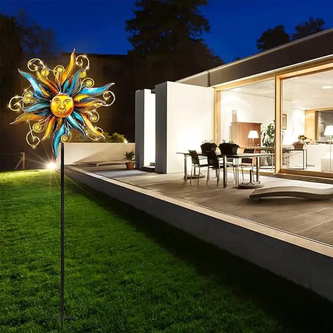 VEWOGARDEN Garden Solar Wind Spinner, Sun Outdoor Metal Wind Sculpture Yard Art Decor for Patio, Lawn & Garden by GreenHaven Gardens