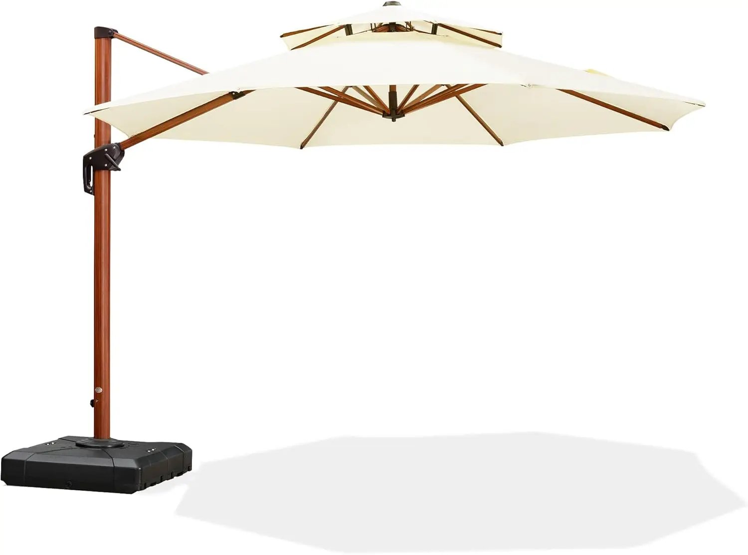 PURPLE LEAF 11ft Patio Umbrella Outdoor Round Umbrellas Large Cantilever Umbrella Windproof Offset Umbrellas Heavy Duty Sun Umbrella for Garden Deck Pool Patio, Cream by GreenHaven Gardens