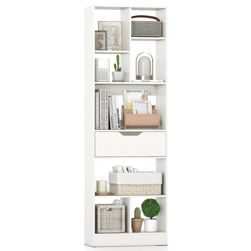 61inch Tall Freestanding Bookcase with Drawer 8-Cube Storage Organizer by DirectDeals