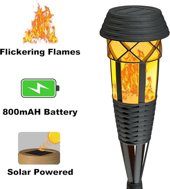 Flickering Flames Torch Light Solar Garden Lights Waterproof Landscape Lighting - 4 Pack by GreenHaven Gardens