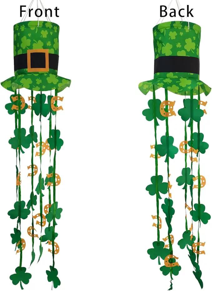St. Patrick Windsock 40 Inch Holiday Wind Socks for Yard Seasonal Windsocks St Patricks Day Decorations Outdoor Clearance by GreenHaven Gardens