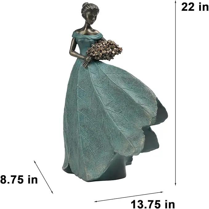 Guichifun Fairy Statue Collection Home Decoration - 22IN Leaf Angel Girls Resin Large Home Decor for Outside or Inside Rustic Garden Outdoor Yard Fantasy Figurines Gift 13.75 x 8.75 x 22 Inch by GreenHaven Gardens