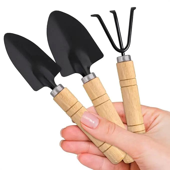 Mini Garden Tools - 3Pcs Indoor Plant Tools Set Indoor Gardening Tools Small Garden Shovel Mni Rake Small Gardening Tools Set Hand Rake Gardening Spade Gardening Supplies Indoor Garden Trowels by GreenHaven Gardens