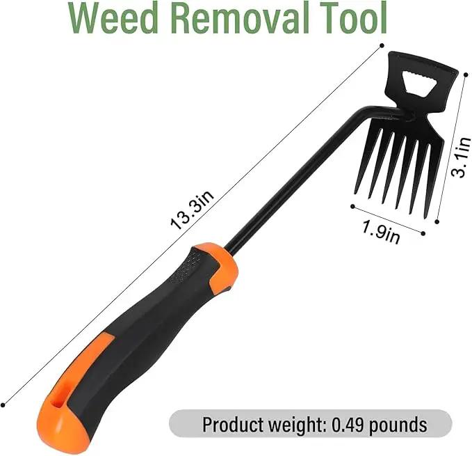 Weed Removal Tool, 2025 New Garden Weeding Tools Manganese Steel Hand Weeder Tool with Handle, 4 Teethes Dual Purpose Manual Weeders Tool Weed Pulling Tool for Garden (Six Teeth) by GreenHaven Gardens