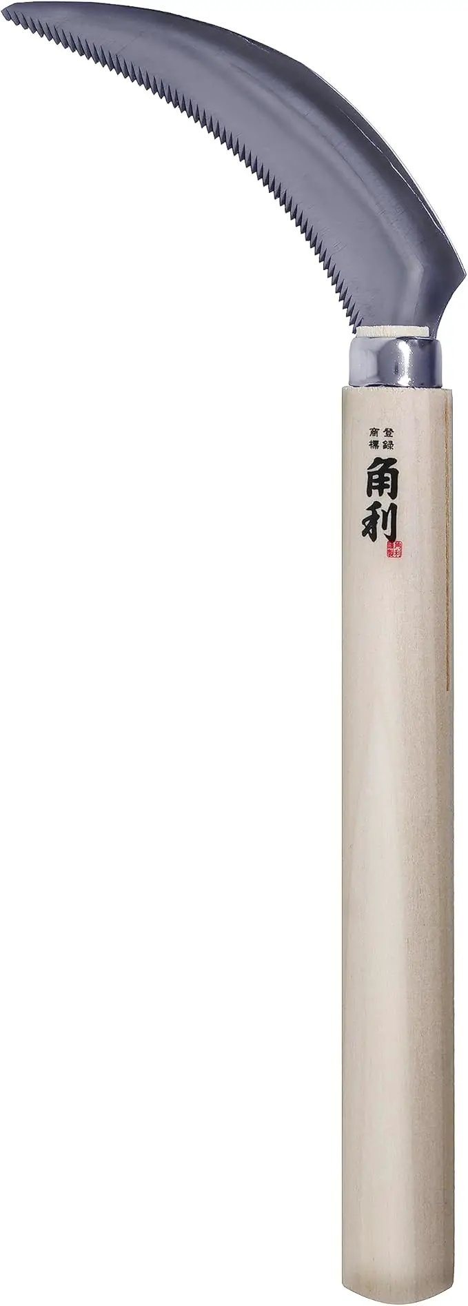 KAKURI Japanese Weeding Sickle Garden Tool 4.7" [Serrated Blade] Made in Japan, Garden Hand Weeder for Weed Removal, Razor Sharp Japanese Stainless Steel Blade by GreenHaven Gardens