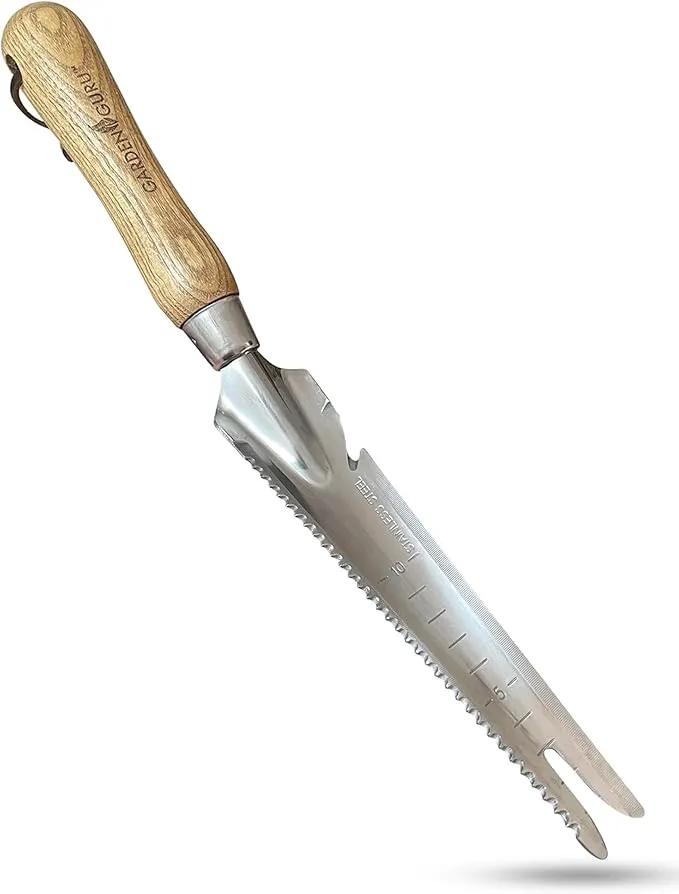 Garden Guru Hand Weeder Trowel with Ergonomic Handle – Stainless Steel Weeding & Digging Knife – Rust Resistant - Perfect for Weeding, Transplanting, Digging, Pruning, Cutting by GreenHaven Gardens
