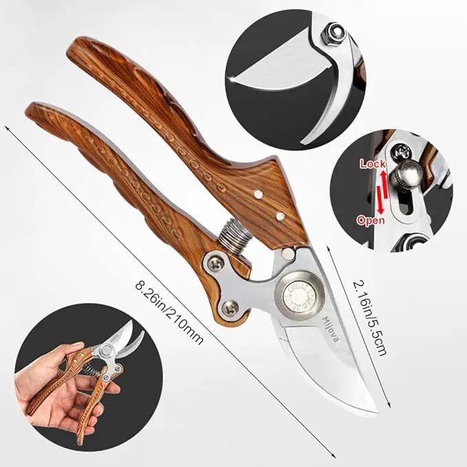 Garden Pruners, Heavy Duty Garden Clippers,Pruning Shears with Adjustable Thumb Lock,Hand Gardening Tools Pruners,Stainless Steel Sharp Gardening Scissors (Classic) by GreenHaven Gardens